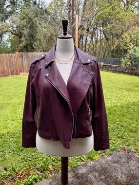 Women's Burgundy Eloquii Moto Jacket